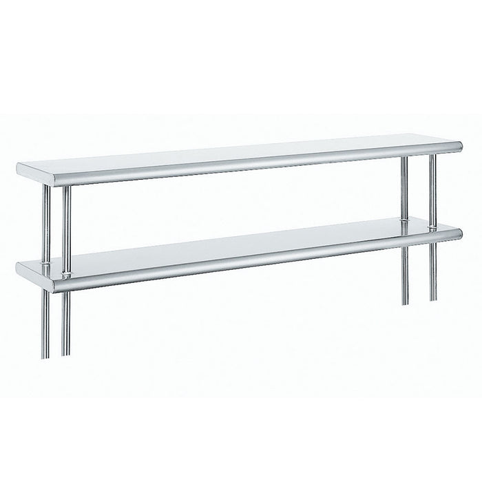 Advance Tabco ODS-15-48 48" Old Style Table Mount Shelf - 2 Deck, 15"L, 18 ga 430 Stainless-cityfoodequipment.com
