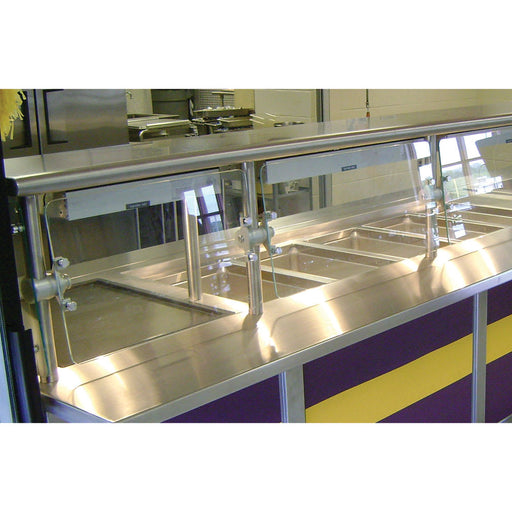 Advance Tabco NSGC-12-132 Cafeteria Style Food Shield - 12x132x18", Stainless Top Shelf-cityfoodequipment.com