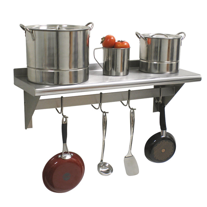 Advance Tabco PS-12-108 Solid Wall Mounted Shelf, 108"W x 12"D, Stainless-cityfoodequipment.com