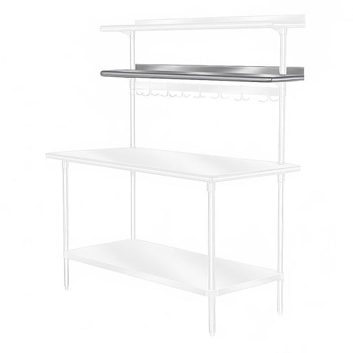 Advance Tabco PT-10R-96 96" Table Mount Shelf - 1 Deck, Rear-Mount, 10"L, Stainless-cityfoodequipment.com