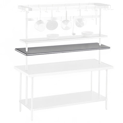 Advance Tabco PT-15-60 60" Table Mount Shelf - 1 Deck, Mid-Mount, 15"L, Stainless-cityfoodequipment.com