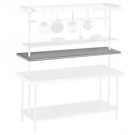 Advance Tabco PT-15-84 84" Table Mount Shelf - 1 Deck, Mid-Mount, 15"L, Stainless-cityfoodequipment.com