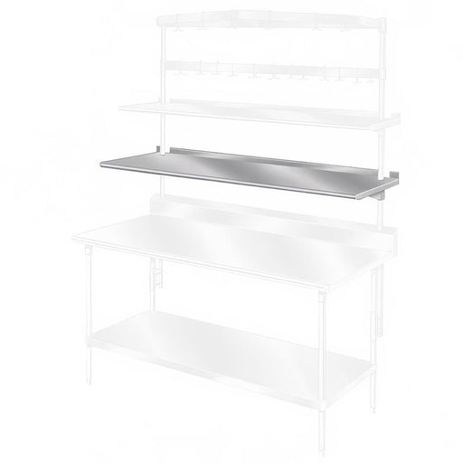 Advance Tabco PT-15S-108 108" Table Mount Shelf - 1 Deck, Splash-Mount, 15"L, Stainless-cityfoodequipment.com