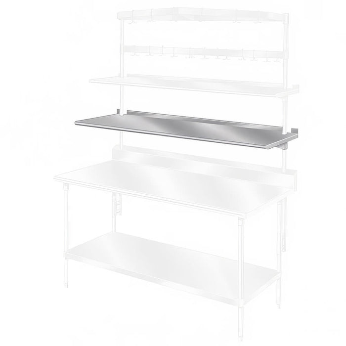 Advance Tabco PT-15S-48 48" Table Mount Shelf - 1 Deck, Splash-Mount, 15"L, Stainless-cityfoodequipment.com