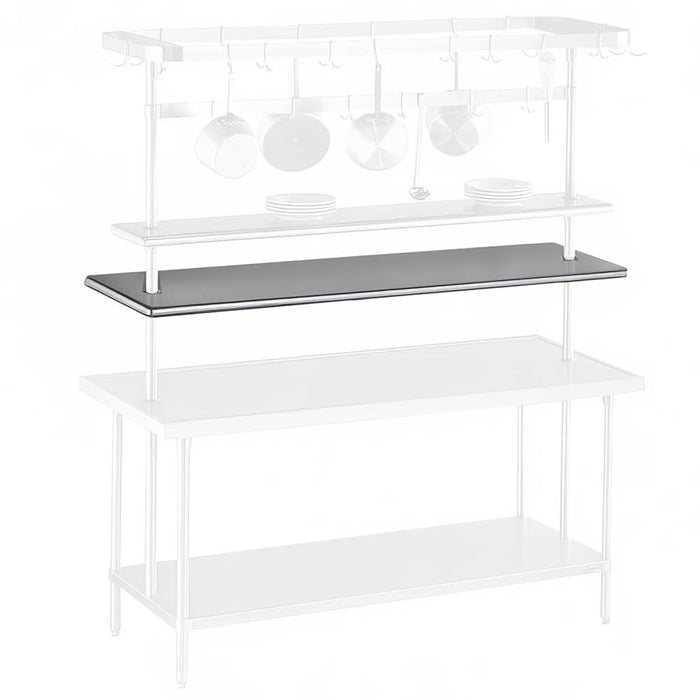 Advance Tabco PT-18-120 120" Table Mount Shelf - 1 Deck, Mid-Mount, 18"L, Stainless-cityfoodequipment.com