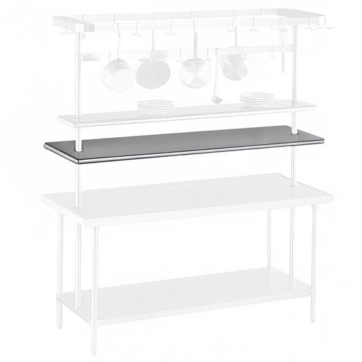 Advance Tabco PT-18-132 132" Table Mount Shelf - 1 Deck, Mid-Mount, 18"L, Stainless-cityfoodequipment.com