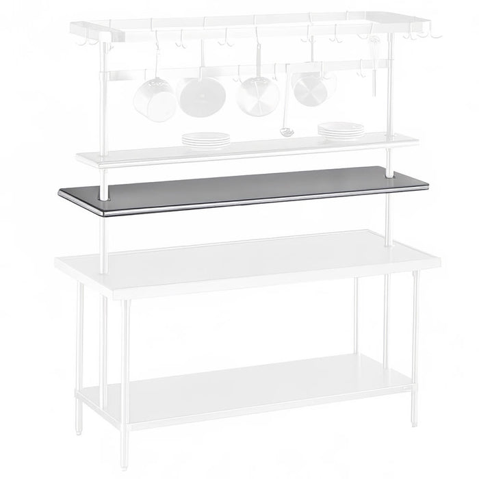 Advance Tabco PT-18-60 60" Table Mount Shelf - 1 Deck, Mid-Mount, 18"L, Stainless-cityfoodequipment.com