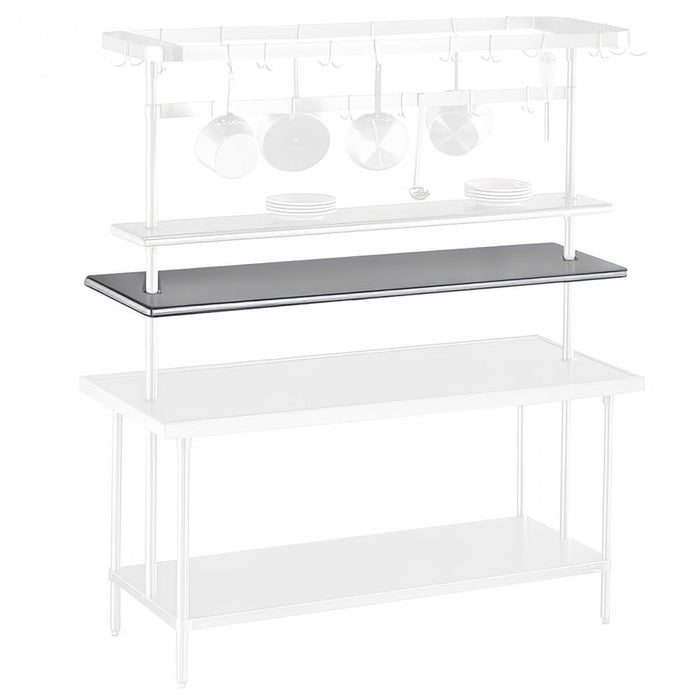 Advance Tabco PT-18-72 72" Table Mount Shelf - 1 Deck, Mid-Mount, 18"L, Stainless-cityfoodequipment.com