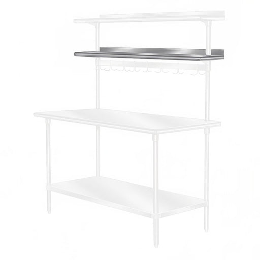 Advance Tabco PT-18R-120 120" Table Mount Shelf - 1 Deck, Rear-Mount, 18"L, Stainless-cityfoodequipment.com