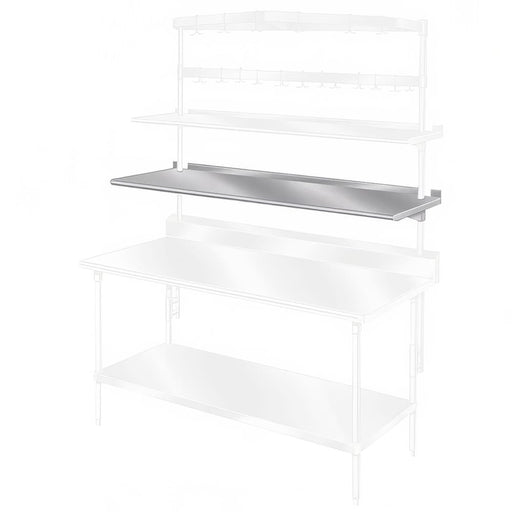 Advance Tabco PT-18S-60 60" Table Mount Shelf - 1 Deck, Splash-Mount, 18"L, Stainless-cityfoodequipment.com