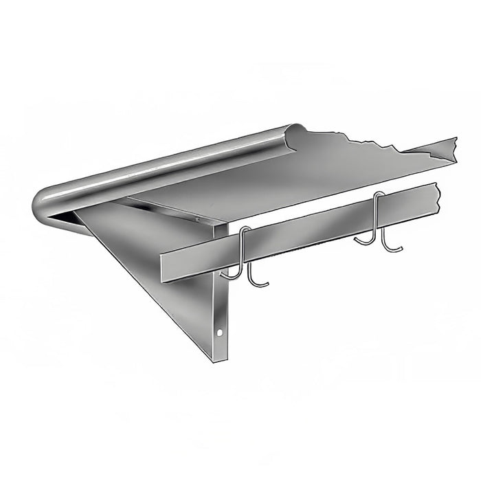 Advance Tabco PS-12-36-EC Solid Wall Mounted Shelf, 36"W x 12"D, Stainless-cityfoodequipment.com
