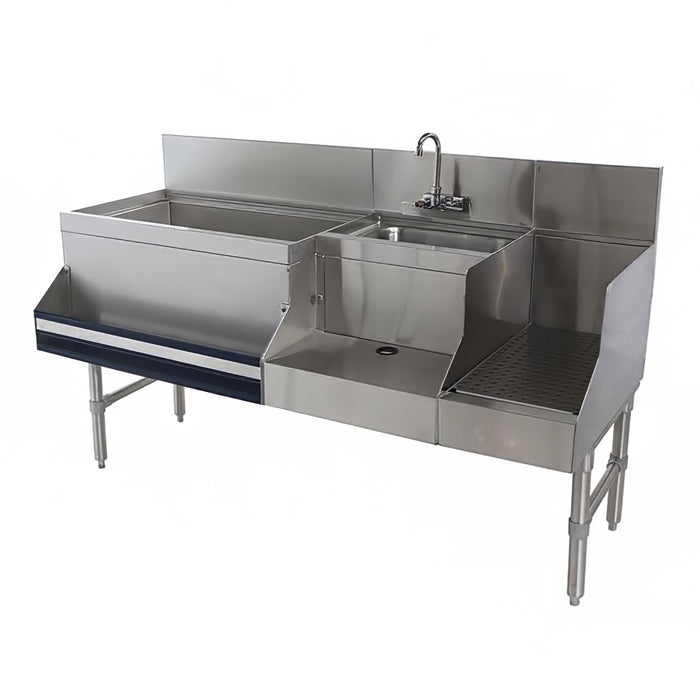 Advance Tabco PRU-19-48L 48" Prestige Uni-Serv Cocktail Station w/ 89 lb Ice Bin, Stainless Steel-cityfoodequipment.com
