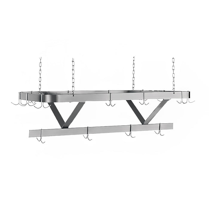 Advance Tabco SC-120 120" Ceiling-Mount Pot Rack w/ (18) Double Hooks, Steel-cityfoodequipment.com