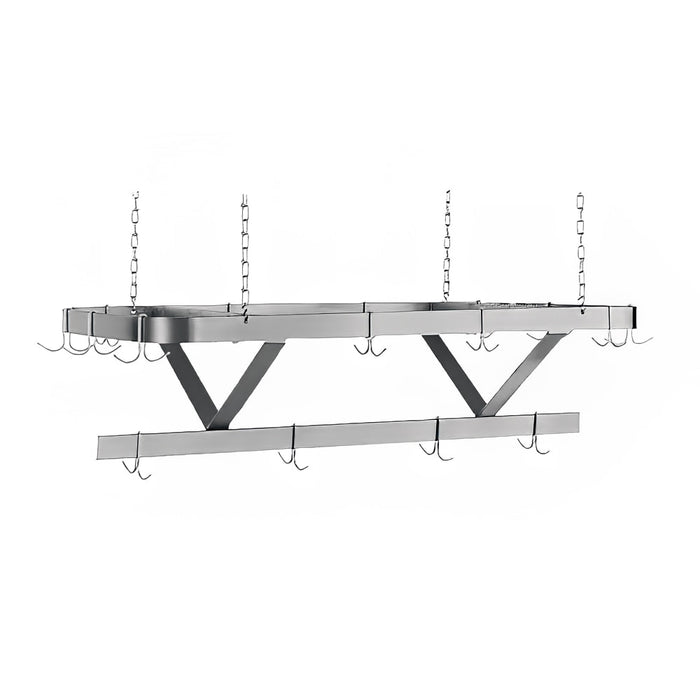 Advance Tabco SC-48 48" Ceiling-Mount Pot Rack w/ (12) Double Hooks, Steel-cityfoodequipment.com