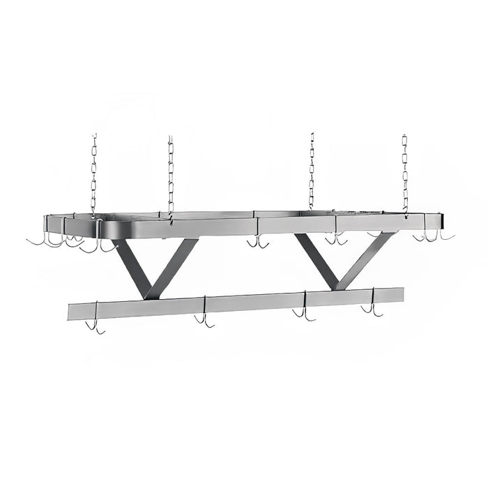 Advance Tabco SC-84 84" Ceiling-Mount Pot Rack w/ (18) Double Hooks, Steel-cityfoodequipment.com