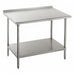 Advance Tabco SFG-240 30" 16 ga Work Table w/ Undershelf & 430 Series Stainless Top, 1 1/2" Backsplash-cityfoodequipment.com