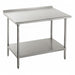 Advance Tabco SFG-306 72" 16 ga Work Table w/ Undershelf & 430 Series Stainless Top, 1 1/2" Backsplash-cityfoodequipment.com