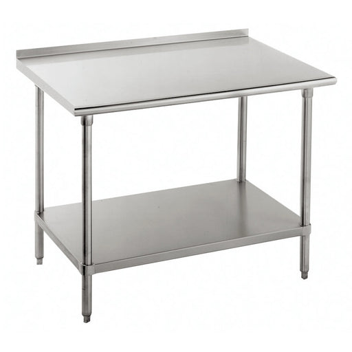 Advance Tabco SFG-363 36" 16 ga Work Table w/ Undershelf & 430 Series Stainless Top, 1 1/2" Backsplash-cityfoodequipment.com