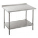 Advance Tabco SFG-363 36" 16 ga Work Table w/ Undershelf & 430 Series Stainless Top, 1 1/2" Backsplash-cityfoodequipment.com