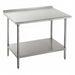 Advance Tabco SFG-365 60" 16 ga Work Table w/ Undershelf & 430 Series Stainless Top, 1 1/2" Backsplash-cityfoodequipment.com