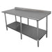 Advance Tabco SFLAG-308-X 96" 16 ga Work Table w/ Undershelf & 430 Series Stainless Top, 1 1/2" Backsplash-cityfoodequipment.com