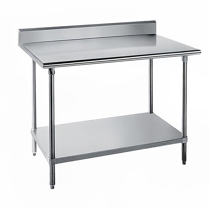 Advance Tabco SKG-240 30" 16 ga Work Table w/ Undershelf & 430 Series Stainless Top, 5" Backsplash-cityfoodequipment.com