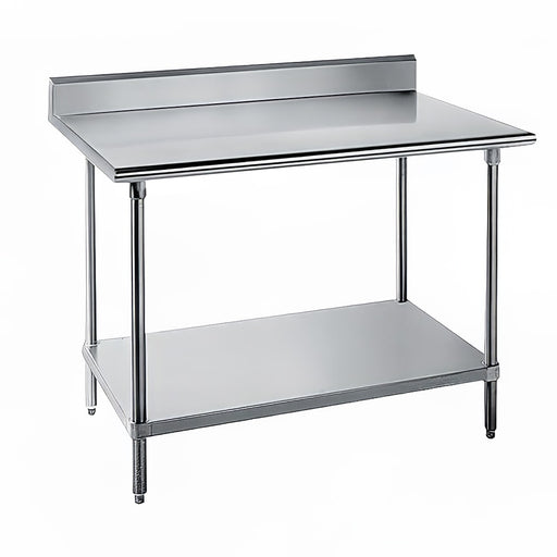 Advance Tabco SKG-302 24" 16 ga Work Table w/ Undershelf & 430 Series Stainless Top, 5" Backsplash-cityfoodequipment.com