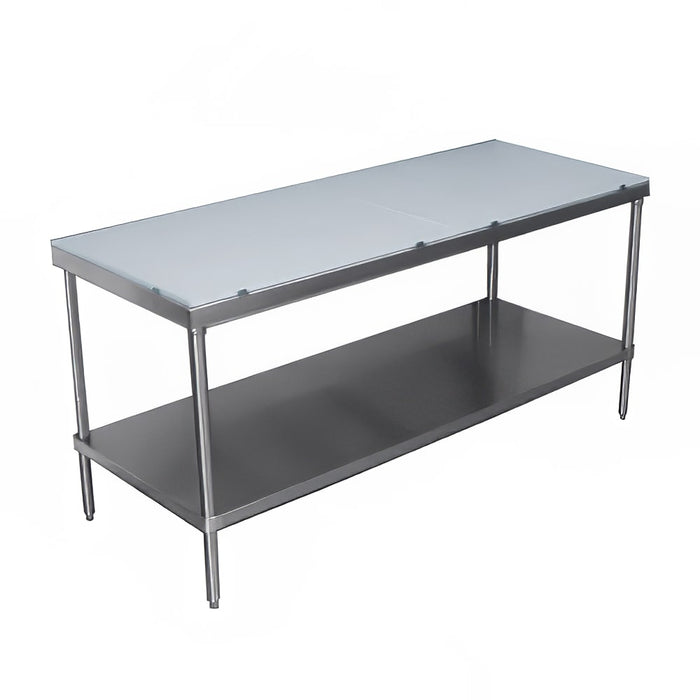 Advance Tabco SPT-248 96" Poly Top Work Table w/ 5/8" Top, Stainless Base, 24"D-cityfoodequipment.com