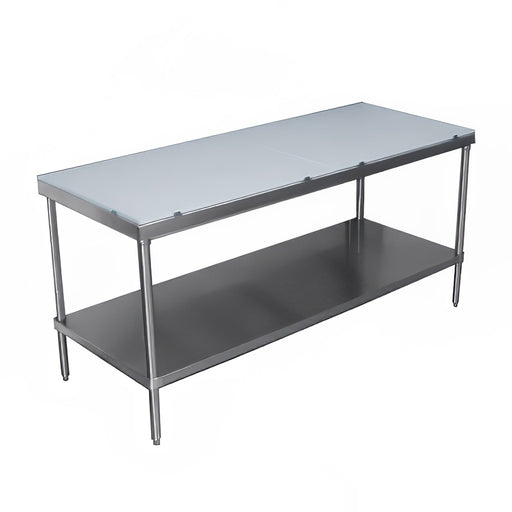 Advance Tabco SPT-307 84" Poly Top Work Table w/ 5/8" Top, Stainless Base, 30"D-cityfoodequipment.com