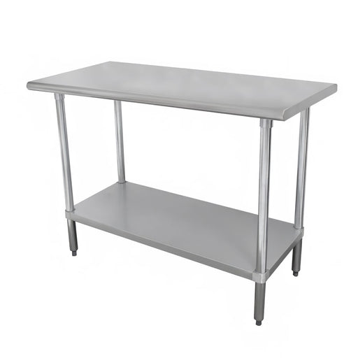 Advance Tabco SLAG-365-X 60" 16 ga Work Table w/ Undershelf & 430 Series Stainless Flat Top-cityfoodequipment.com