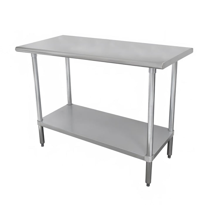 Advance Tabco SLAG-365-X 60" 16 ga Work Table w/ Undershelf & 430 Series Stainless Flat Top-cityfoodequipment.com