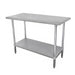 Advance Tabco SLAG-365-X 60" 16 ga Work Table w/ Undershelf & 430 Series Stainless Flat Top-cityfoodequipment.com