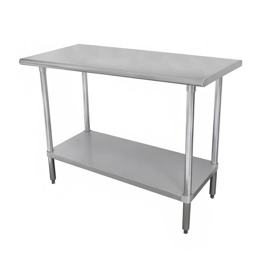 Advance Tabco SLAG-366-X 72" 16 ga Work Table w/ Undershelf & 430 Series Stainless Flat Top-cityfoodequipment.com