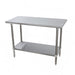 Advance Tabco SLAG-362-X 24" 16 ga Work Table w/ Undershelf & 430 Series Stainless Flat Top-cityfoodequipment.com