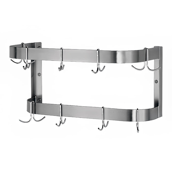 Advance Tabco SW-132 132" Wall-Mount Pot Rack w/ (18) Double Hooks, Stainless Steel-cityfoodequipment.com
