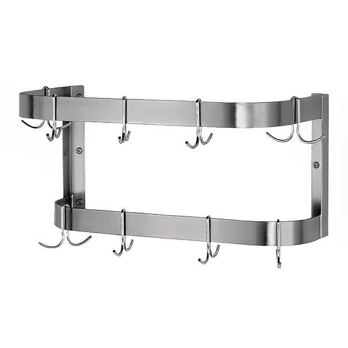 Advance Tabco SW-144 144" Wall-Mount Pot Rack w/ (18) Double Hooks, Stainless Steel-cityfoodequipment.com