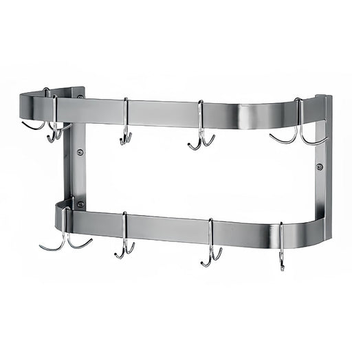 Advance Tabco SW-24 24" Wall-Mount Pot Rack w/ (12) Double Hooks, Stainless Steel-cityfoodequipment.com