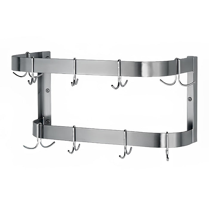 Advance Tabco SW-24 24" Wall-Mount Pot Rack w/ (12) Double Hooks, Stainless Steel-cityfoodequipment.com