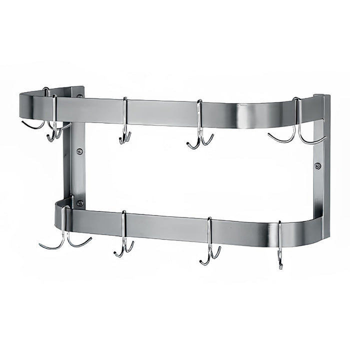 Advance Tabco SW-36 36" Wall-Mount Pot Rack w/ (12) Double Hooks, Stainless Steel-cityfoodequipment.com