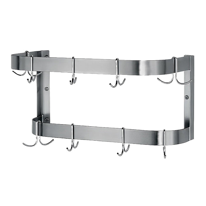 Advance Tabco SW-36-EC 36" Wall-Mount Pot Rack w/ (12) Double Hooks, Stainless Steel-cityfoodequipment.com