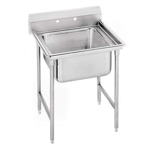 Advance Tabco T9-1-24 25" 1 Compartment Sink w/ 16"L x 20"W Bowl, 12" Deep-cityfoodequipment.com