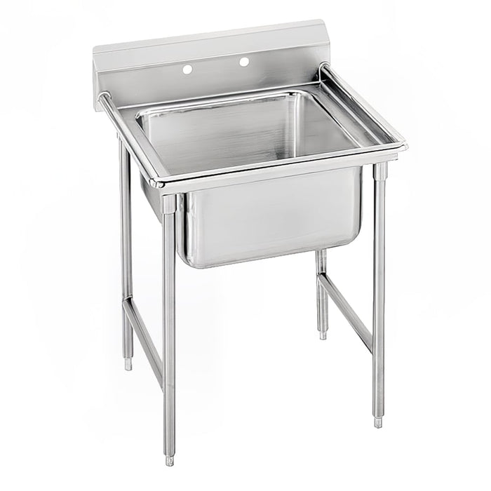 Advance Tabco T9-1-24 25" 1 Compartment Sink w/ 16"L x 20"W Bowl, 12" Deep-cityfoodequipment.com