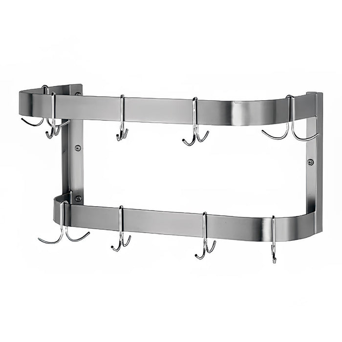 Advance Tabco SW-84 84" Wall-Mount Pot Rack w/ (18) Double Hooks, Stainless Steel-cityfoodequipment.com