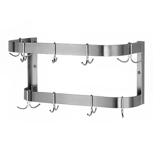 Advance Tabco SW-96-EC 96" Wall-Mount Pot Rack w/ (18) Double Hooks, Stainless Steel-cityfoodequipment.com