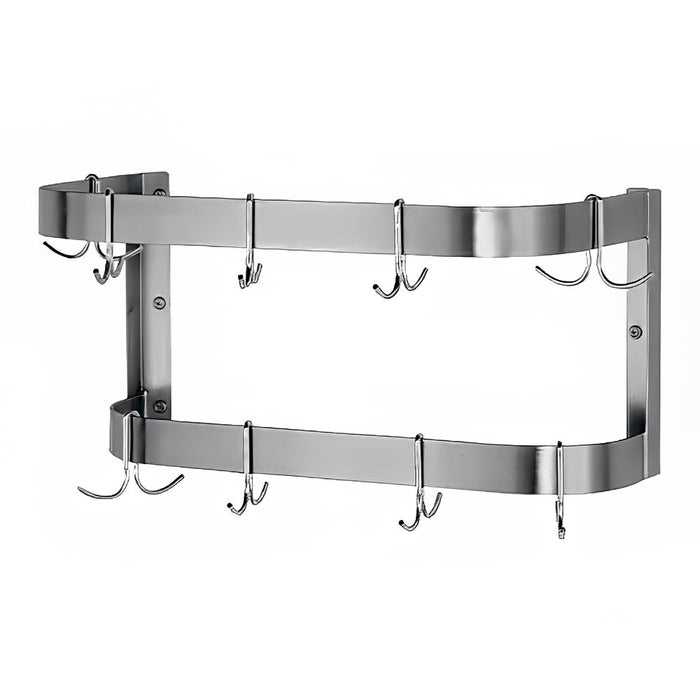 Advance Tabco SW-96-EC 96" Wall-Mount Pot Rack w/ (18) Double Hooks, Stainless Steel-cityfoodequipment.com