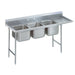 Advance Tabco T9-3-54-18R 77" 3 Compartment Sink w/ 16"L x 20"W Bowl, 12" Deep-cityfoodequipment.com
