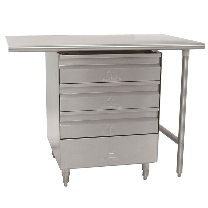 Advance Tabco TA-38 Drawers, 3 Tier, 20x20x4", Installed Under Worktable, SS-cityfoodequipment.com