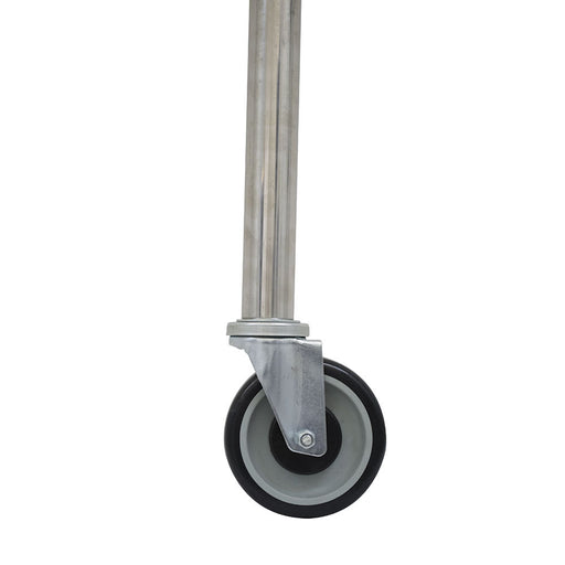 Advance Tabco TA-25S-4 5" Casters w/ Stainless Steel Legs, (2) w/ Brakes, Rubber Wheels-cityfoodequipment.com