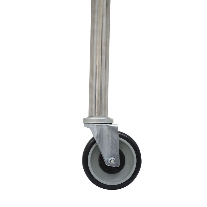 Advance Tabco TA-25S-4 5" Casters w/ Stainless Steel Legs, (2) w/ Brakes, Rubber Wheels-cityfoodequipment.com
