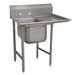 Advance Tabco T9-1-24-18R 40" 1 Compartment Sink w/ 16"L x 20"W Bowl, 12" Deep-cityfoodequipment.com